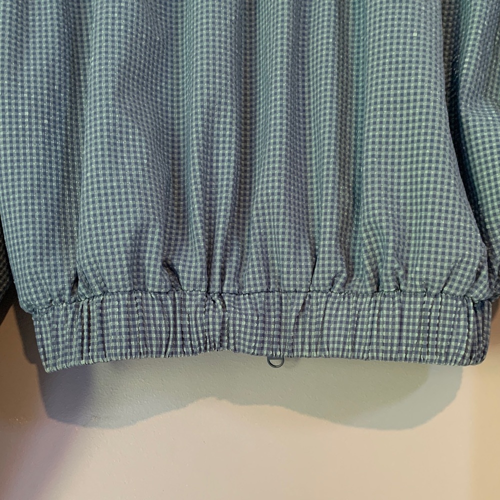 Free People Movement 40 Love Cropped Size Small Blue Checkered Jacket - Picture 5 of 12